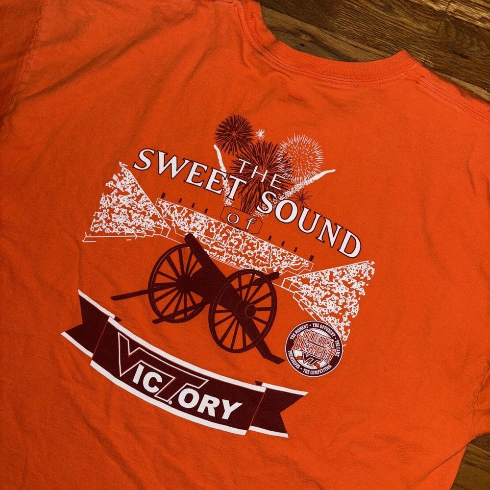 Virginia Tech VT Hokies Football Adult XXL‎ Orange Effect Sweet Sound of Victory
